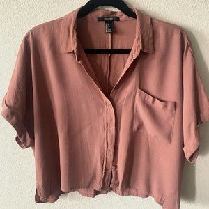 Blush-toned cropped blouse